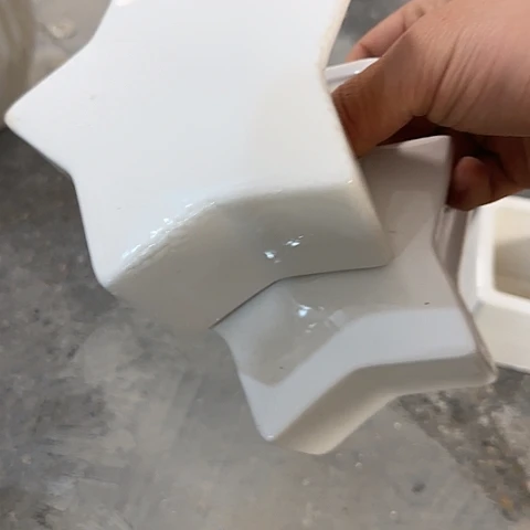 瓶瑕疵2个五角星陶瓷组合