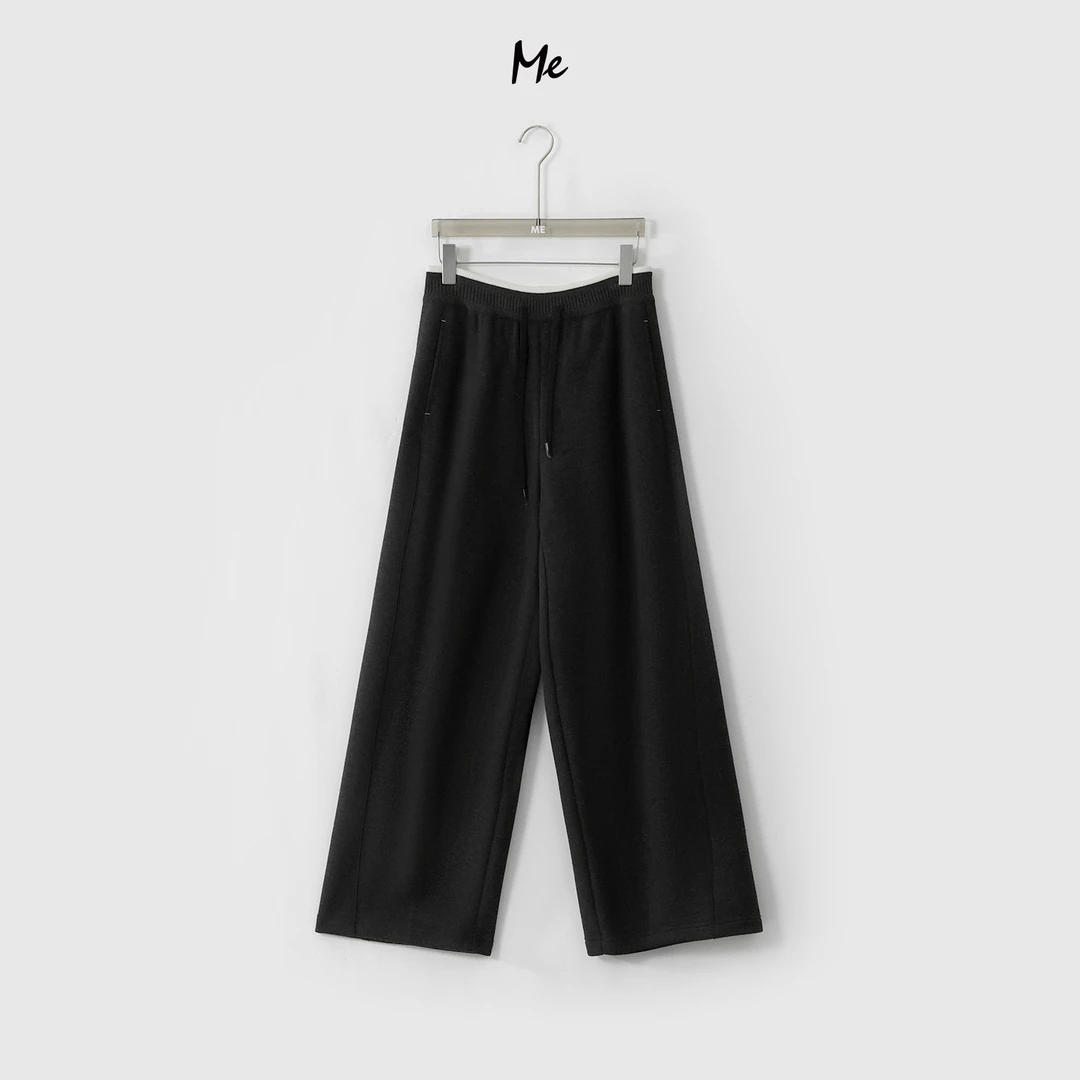 ME【线针织休闲裤】绵羊毛醋纤混纺保暖阔腿裤子MEQA3738加绒
