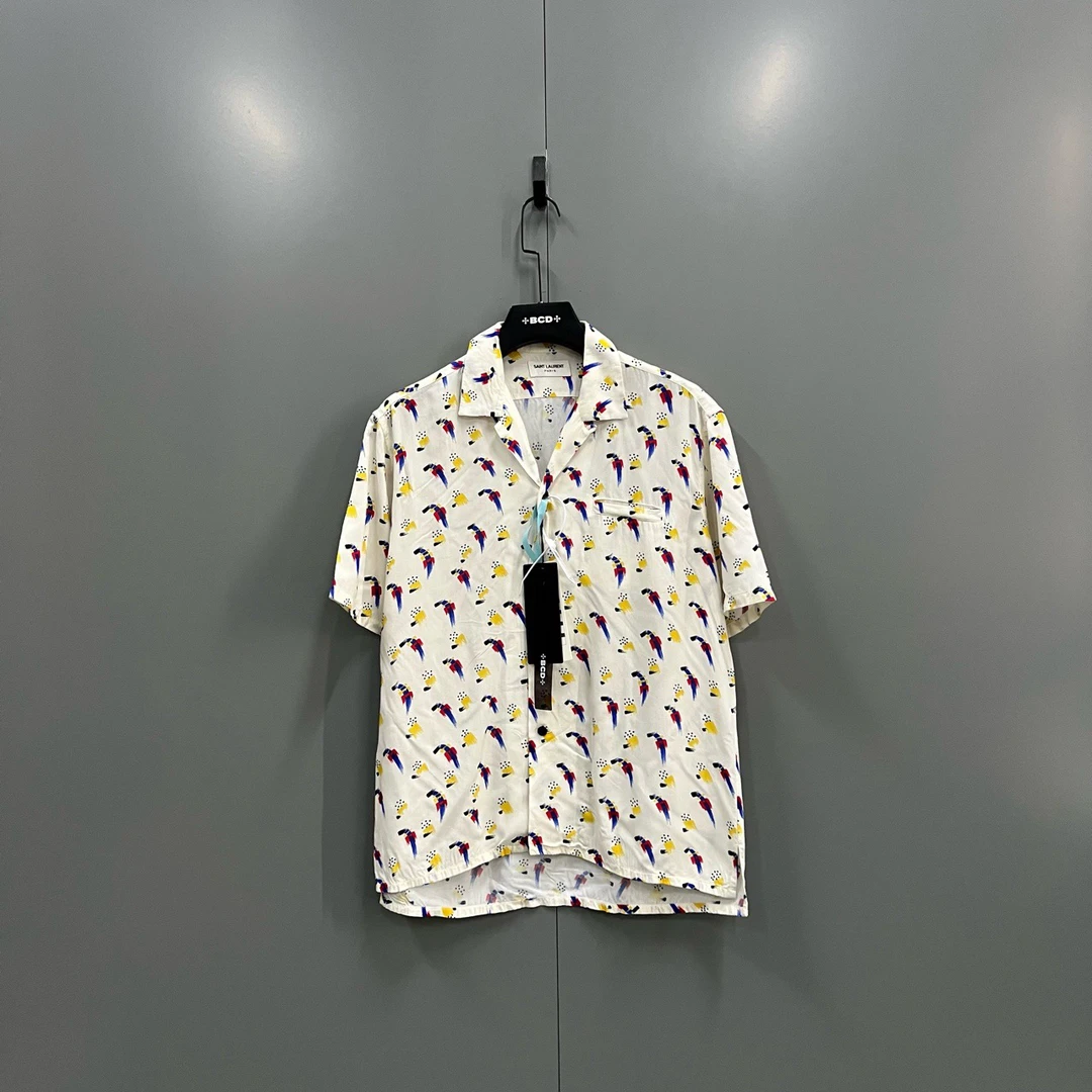 95新 YSL/圣罗兰 （ll）彩色涂鸦印花衬衫 37码/95新207301