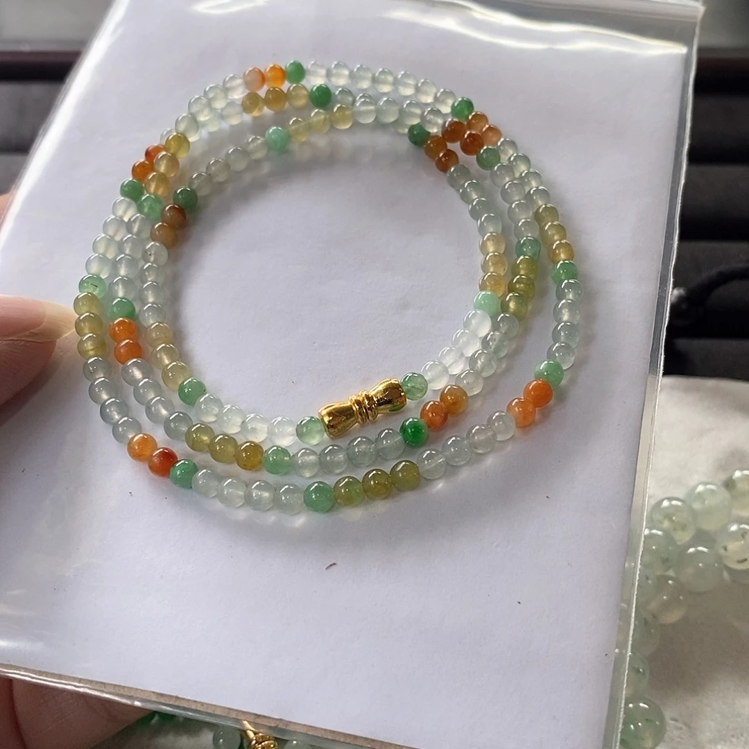 定制翡翠未镶嵌翡翠定制项链3.9