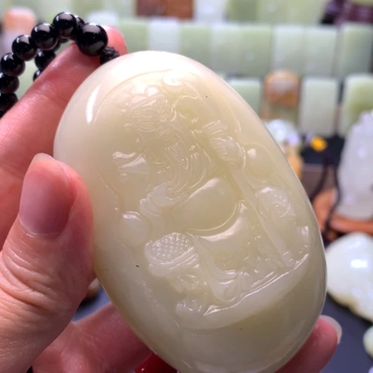 石材方解石手把件