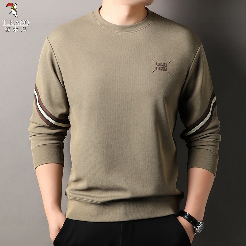 啄木鸟2025春季新款男士卫衣日常百搭休闲大气慵懒风长袖上衣