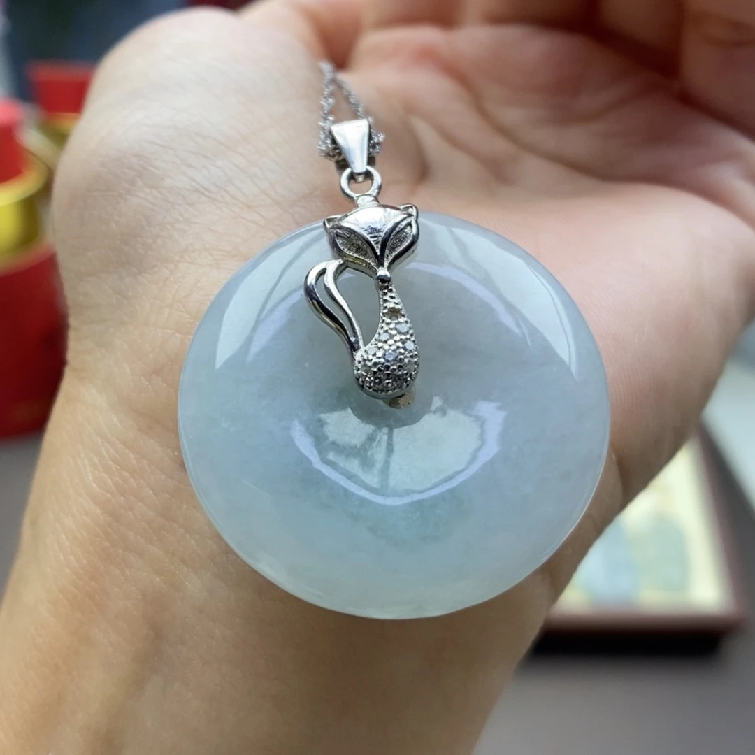 翡翠银S925镶嵌颈饰吊坠12