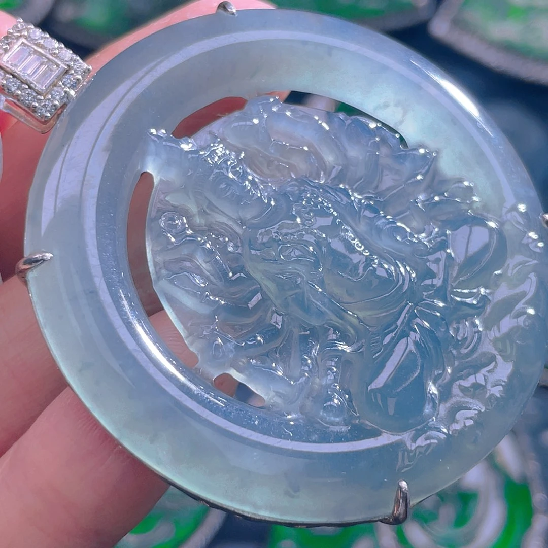 颈饰银S925镶嵌翡翠翡翠