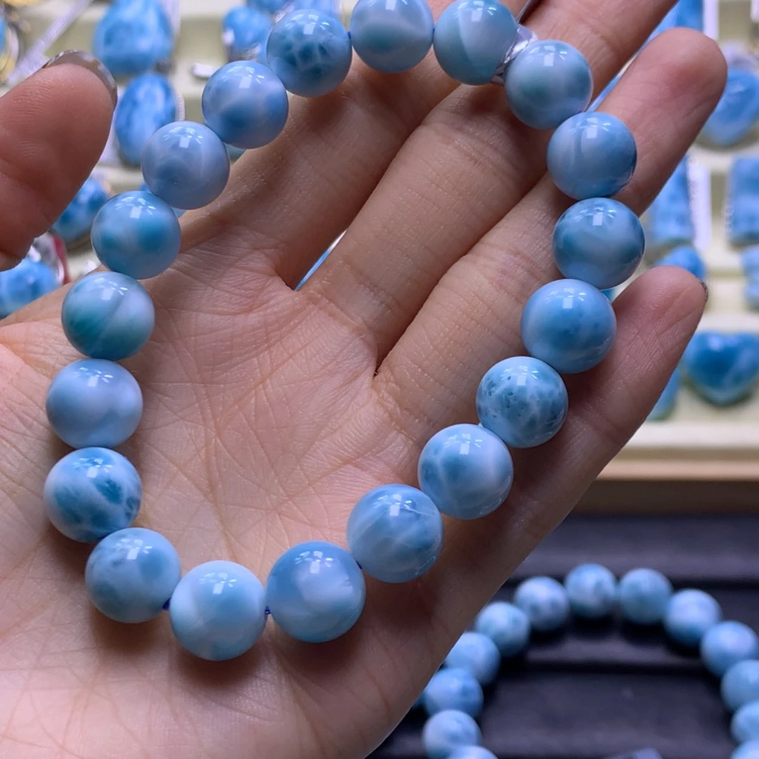 针钠钙石（海纹石）未镶嵌手链精品11m手串色差略异