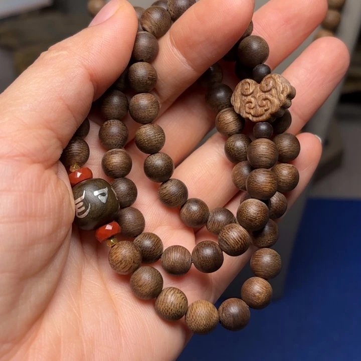 手串沉香越南芽庄天花板白棋楠0.8➕老山檀香设计