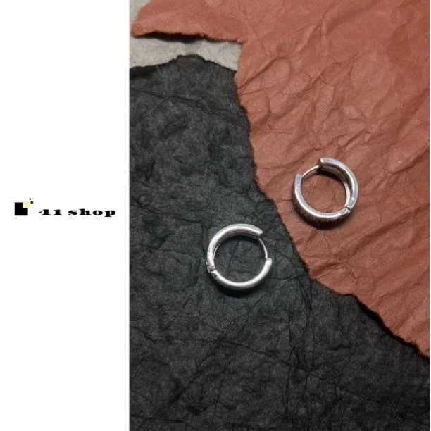 铜合金耳饰 B-1土土字母耳扣简约素圈耳环日常百搭