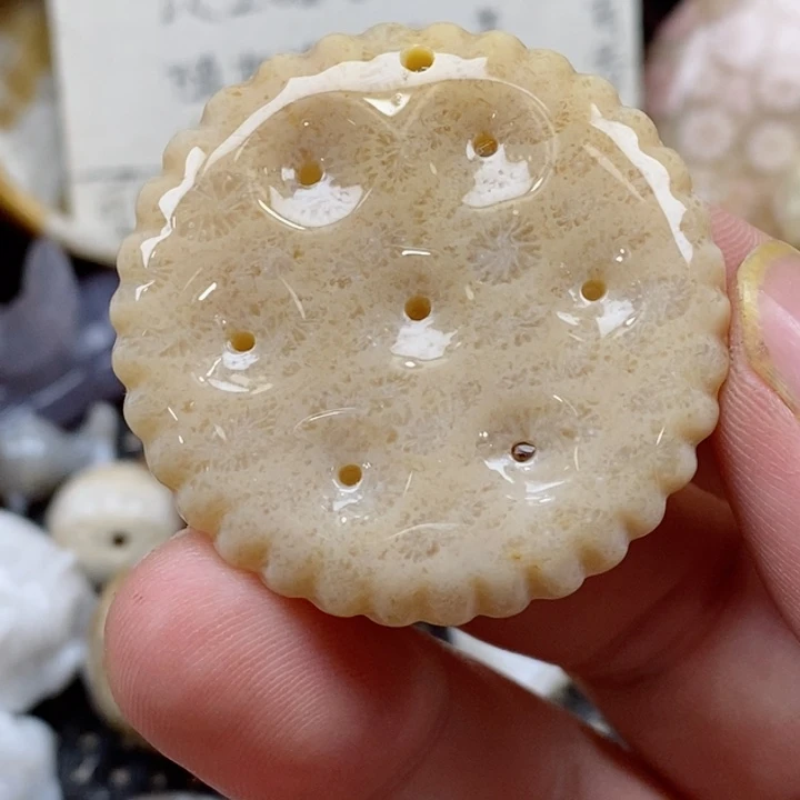 颈饰未镶嵌硅化珊瑚（珊瑚玉）