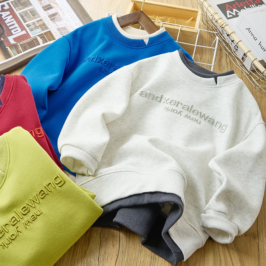 儿童假两件卫衣2025春季新款中大童潮酷休闲百搭上衣25802