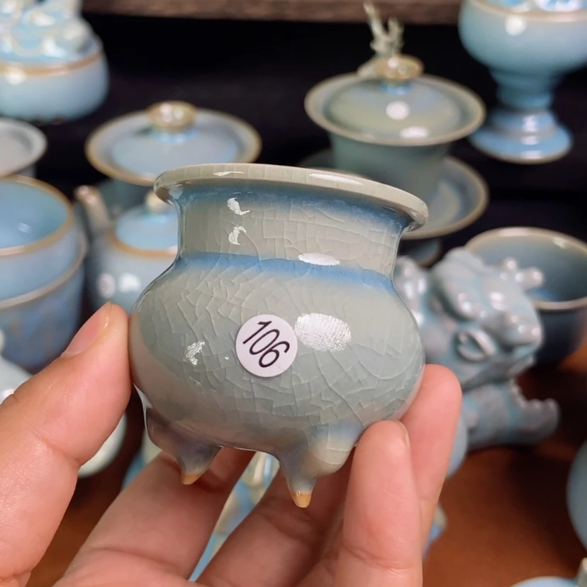 【闪购商品】┍***ゞ小香炉原矿天蓝釉