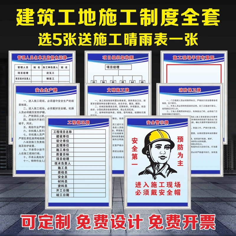 进入施工现场建筑工地全套标准管理制度五牌一图八大员岗位职责监