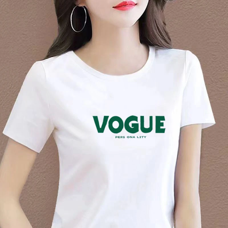 纯棉短袖t恤夏季新款圆领白色半袖休闲时尚百搭女士宽松韩版体恤