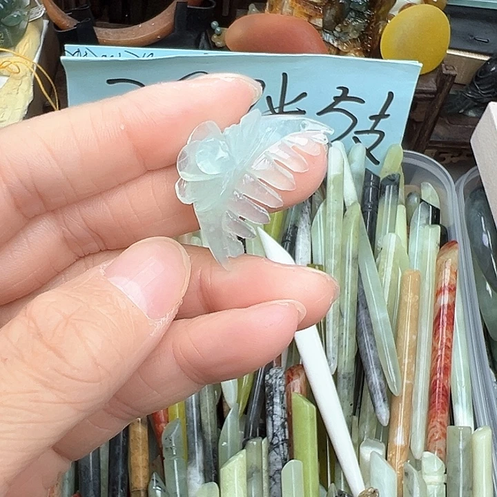 蛇纹石玉未镶嵌发簪