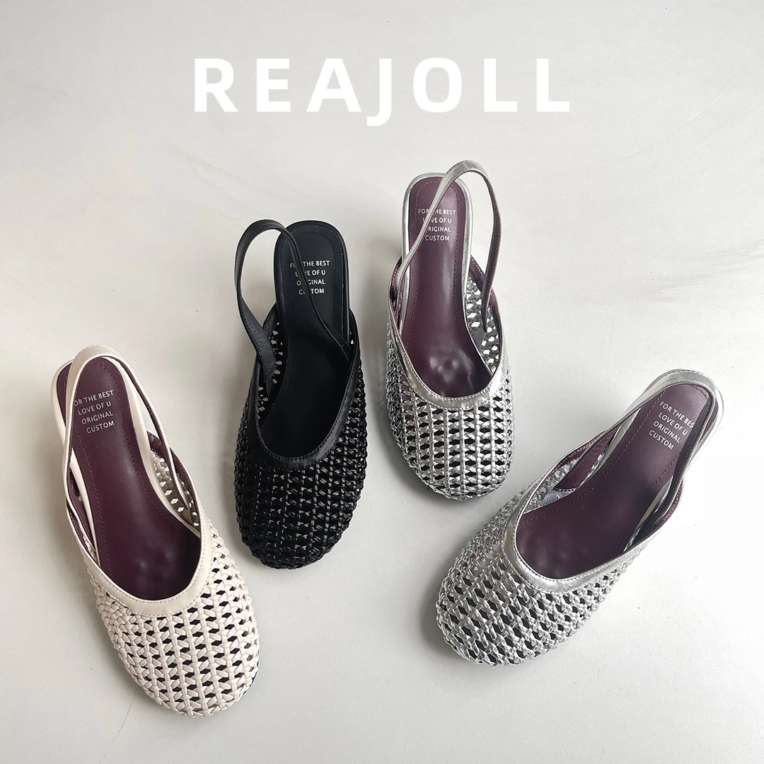 凉鞋女夏外穿2025新款法式小众包头编织时尚高级感时尚高跟鞋镂空