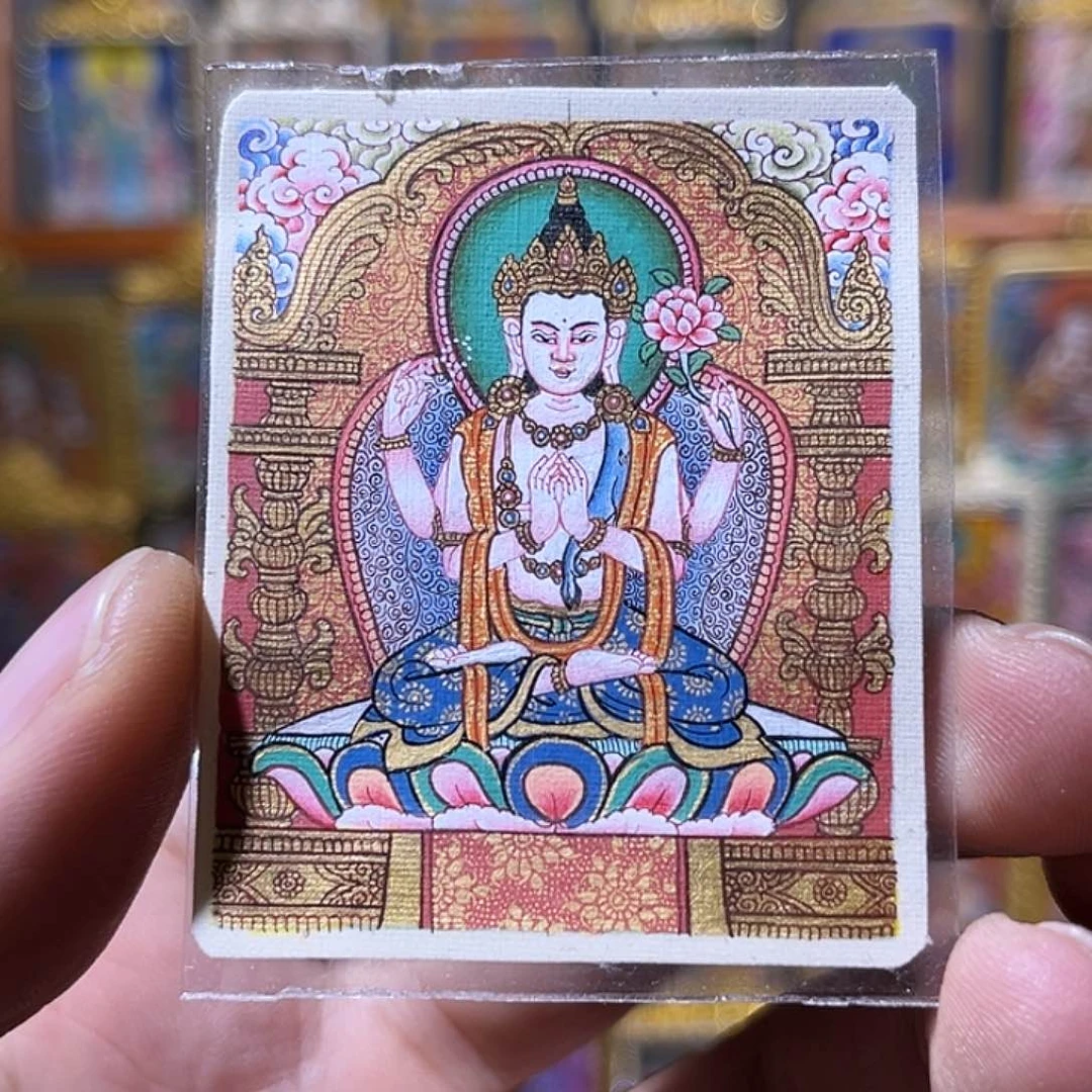 吊坠青海热贡纯手绘四臂