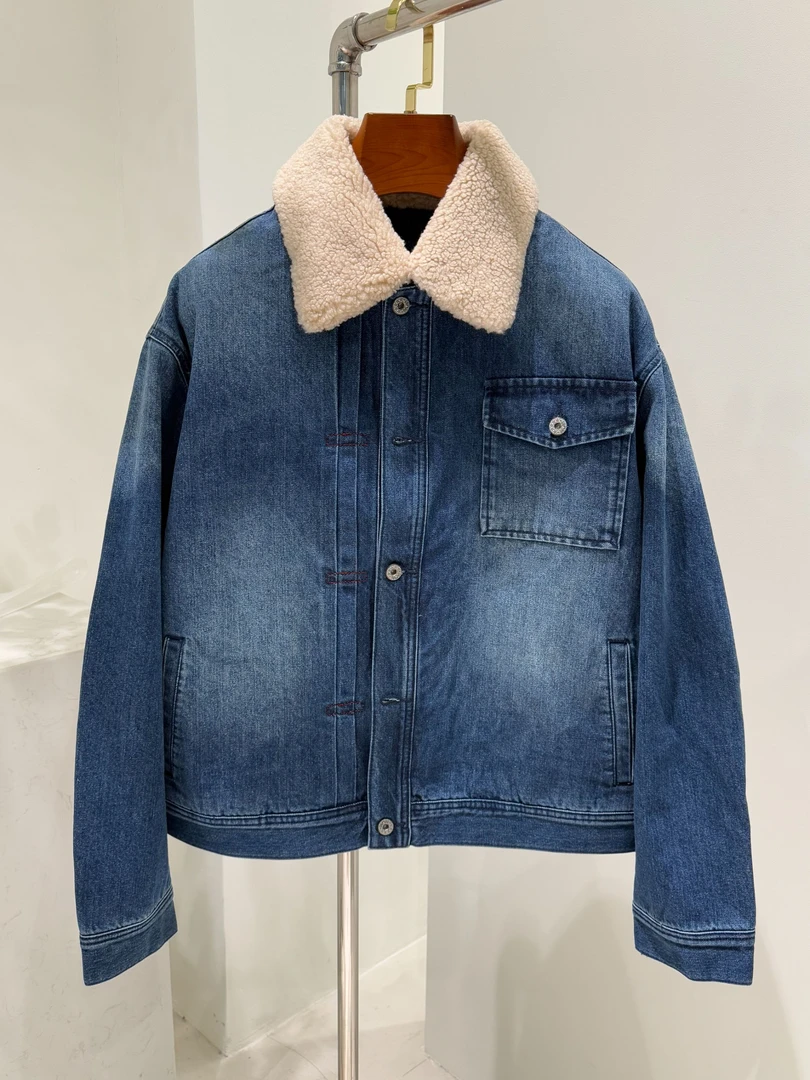 NX南向 翻领新款牛仔棉服夹克外套