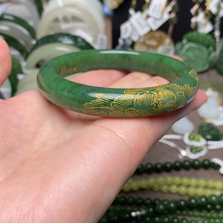 和田玉未镶嵌手镯60.3