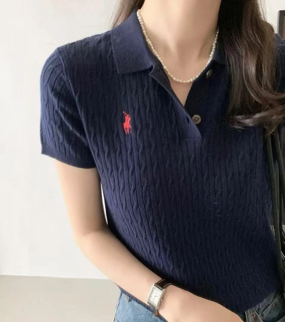 【MISSLI专属】-L18 POLO领小马刺绣针织短袖