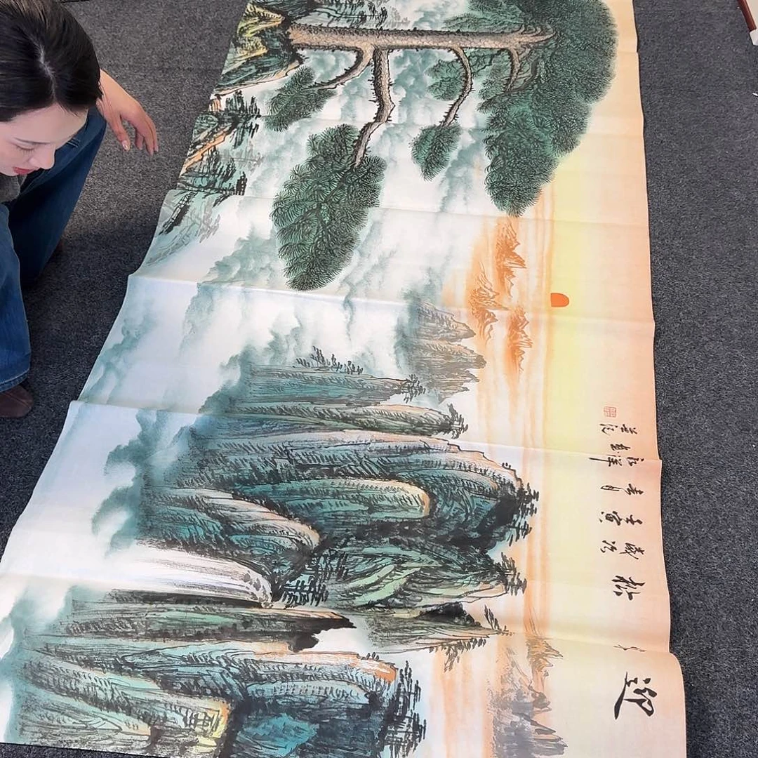 纯手绘国画作品好看小八尺