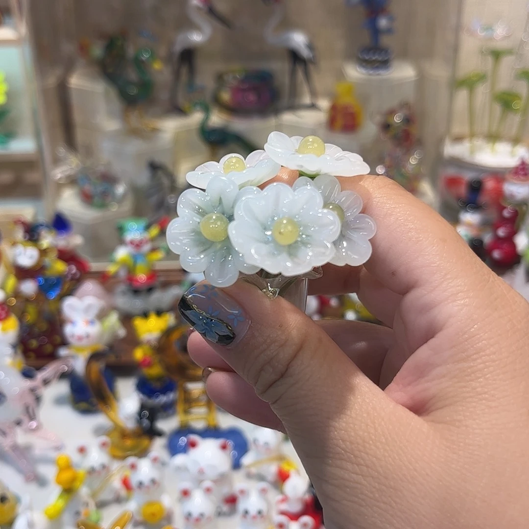 藍***雲琉璃手工艺品雏菊