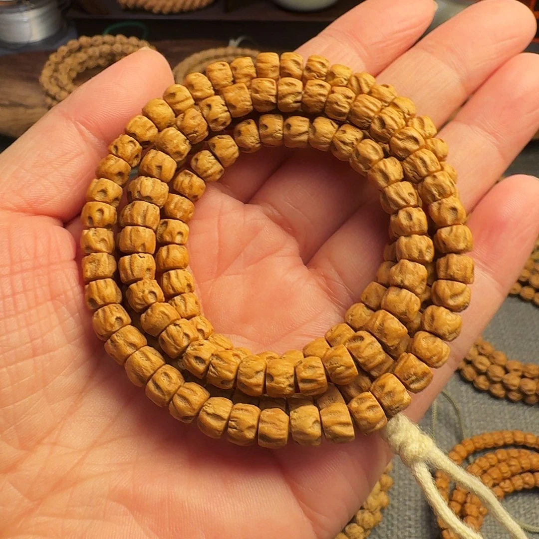 吊坠柏香籽/百香籽热振精工直切方块顺鬼眼深坑108长串6mm