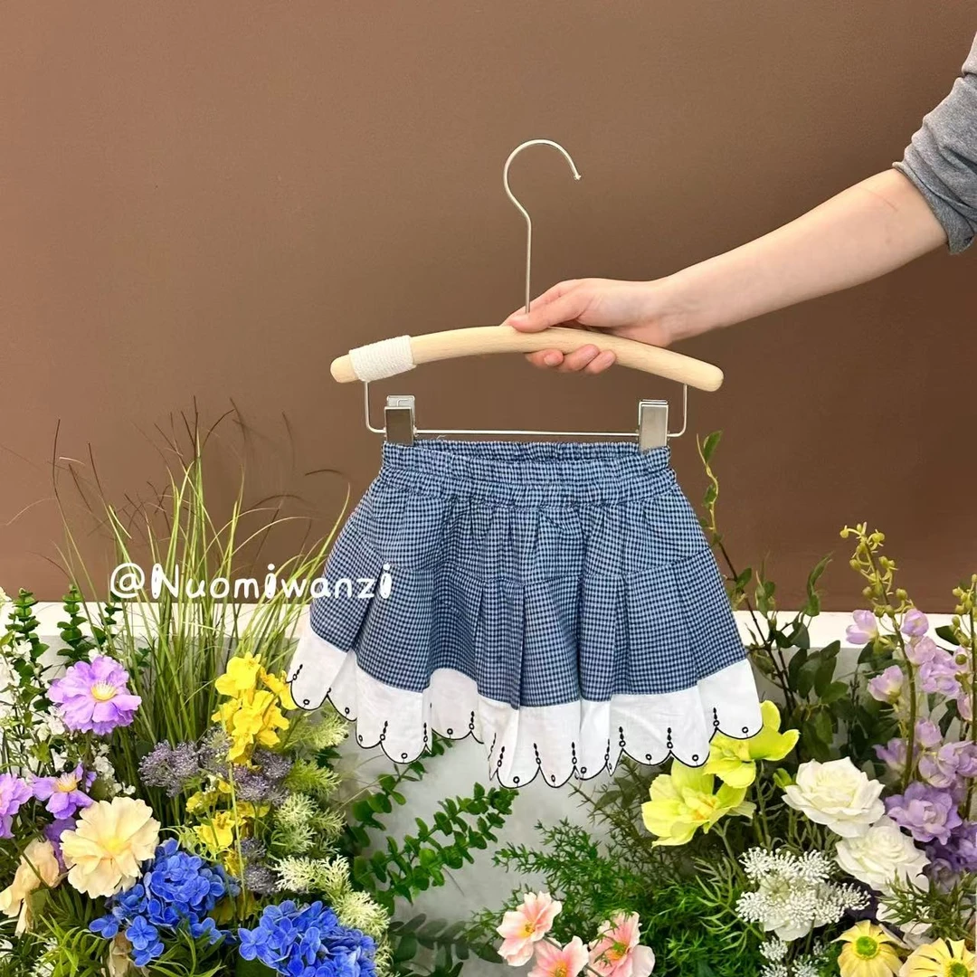 FX-1597-儿童时尚洋气百搭下摆绣花花边半裙裤（夏款）