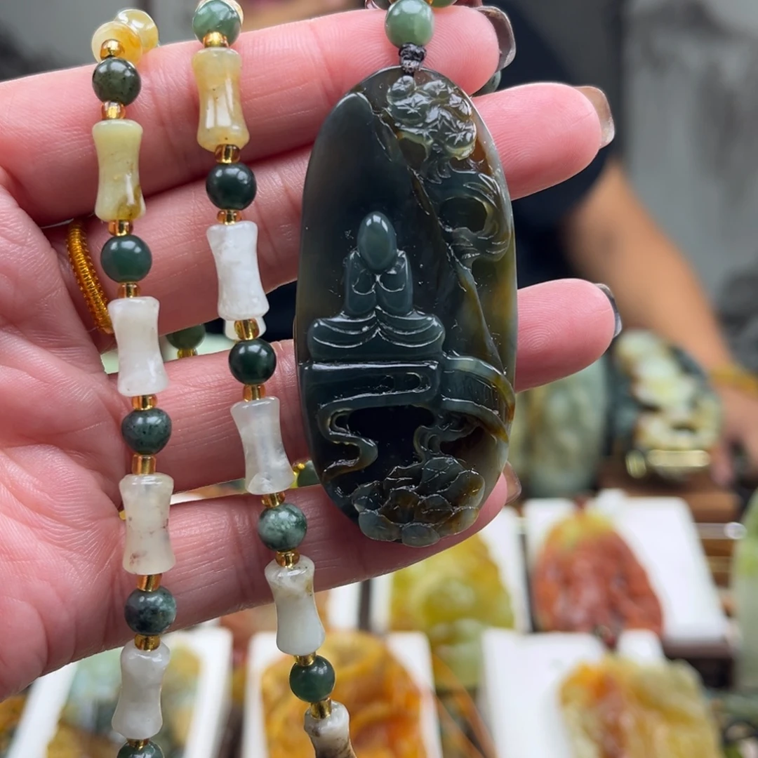 岫玉未镶嵌挂件挂件