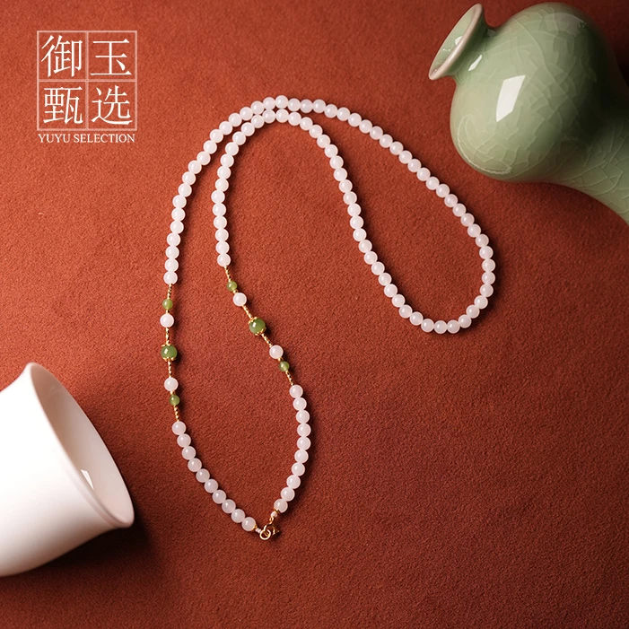 【白曜】和田玉白玉星辰万能链珠串5mm