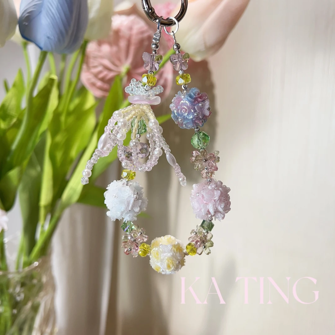 卡庭网红手机挂件/尤米原创设计手机链珍珠数码手机壳实用小配件