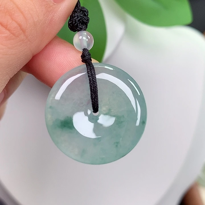 翡翠未镶嵌颈饰平安扣 24.9x4.8mm