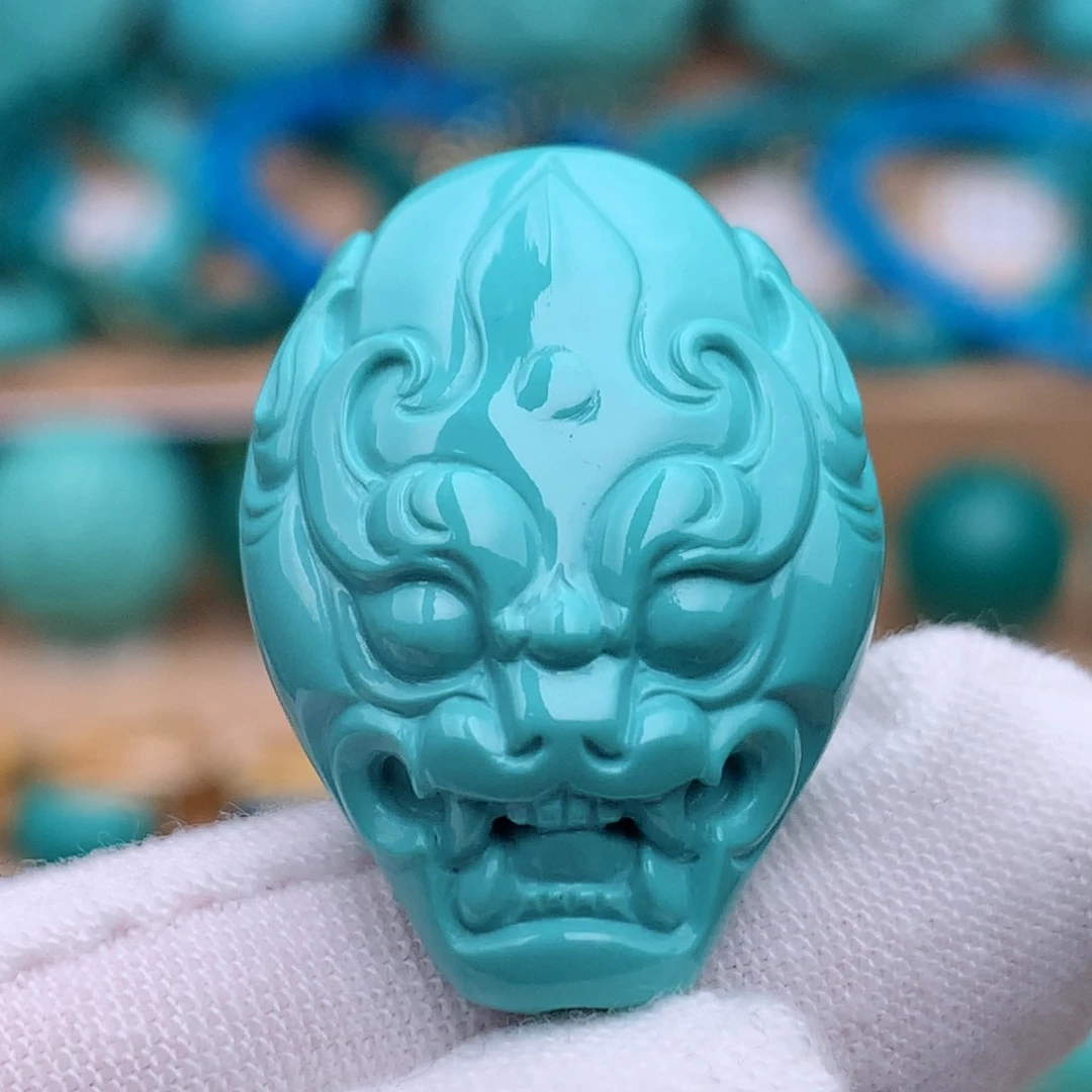 未镶嵌绿松石珠宝奇石兽面