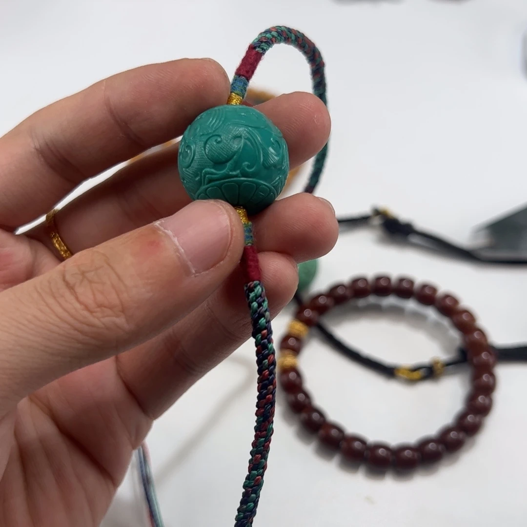 合金绿松石吊坠(不含链)绿松石圆珠健健康康