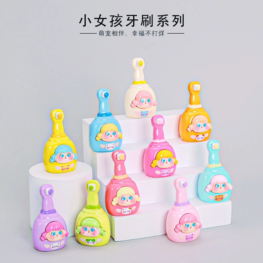 【QQ女孩系列牙刷】QQ女孩树脂diy摆件车载中控台装饰