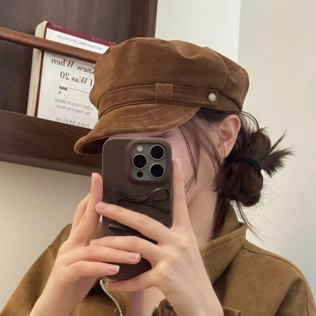 复古氛围感平顶八角帽报童帽chic风秋冬帽子百搭ins锋芒大女主