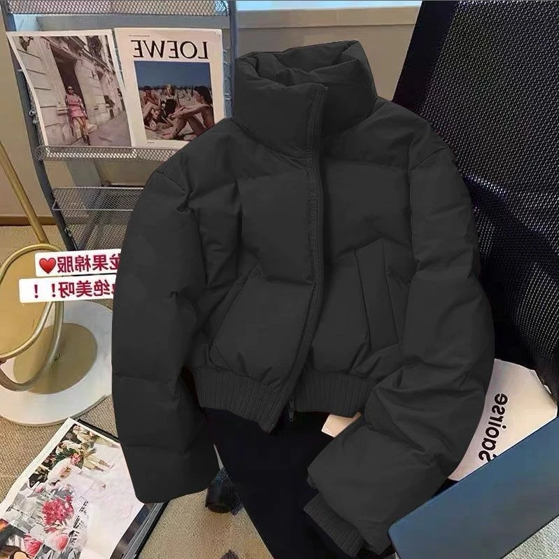 2024冬季新款棉袄立领加厚棉衣棉服女潮年经典时尚显瘦收腰面包服