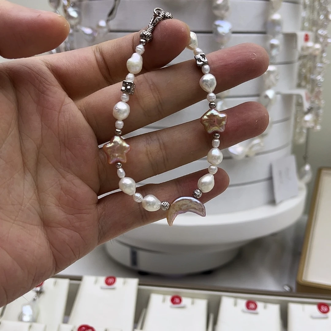 淡水珍珠银S925镶嵌颈饰