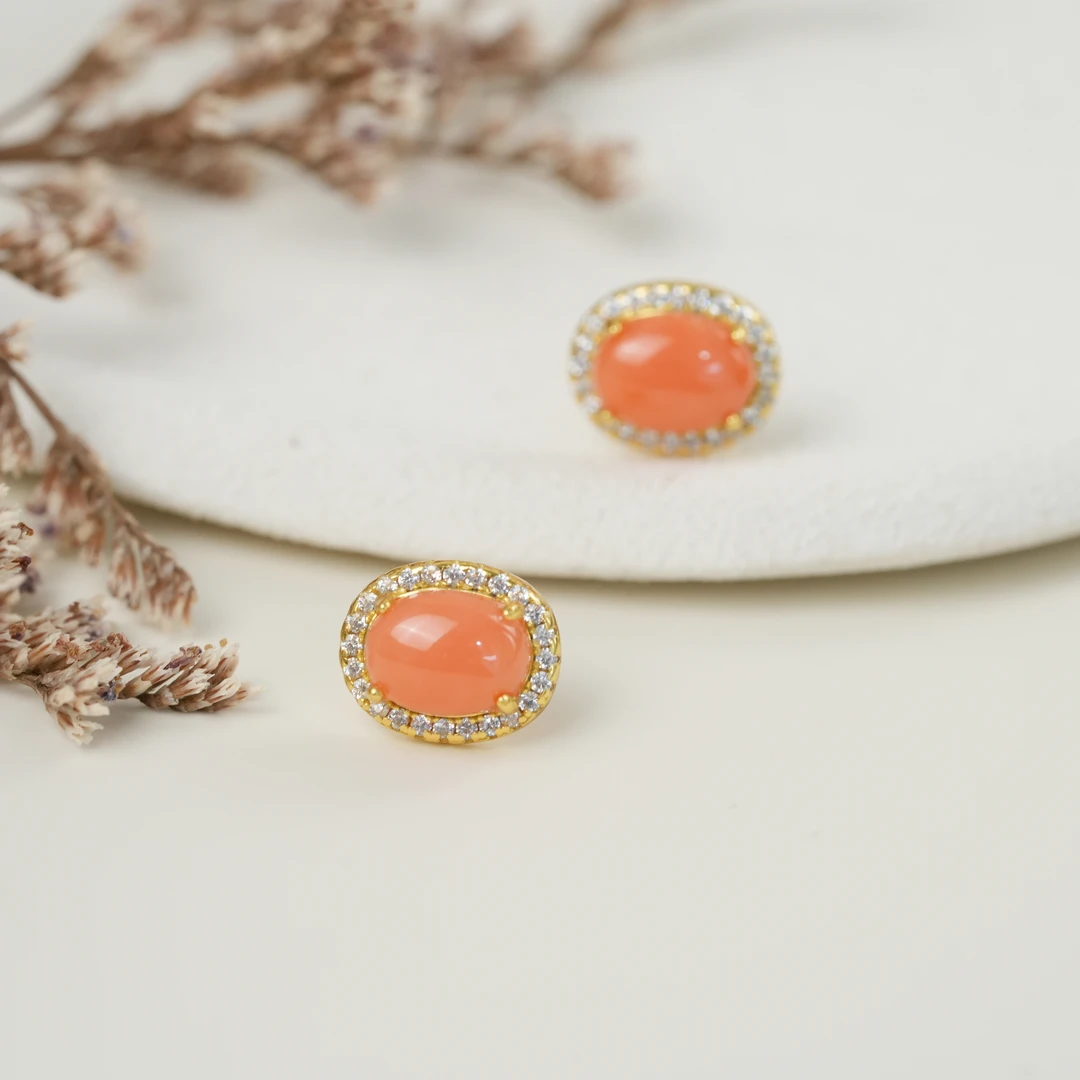 【央博玉专属】珊瑚耳钉-G8184ZW-多样性发一