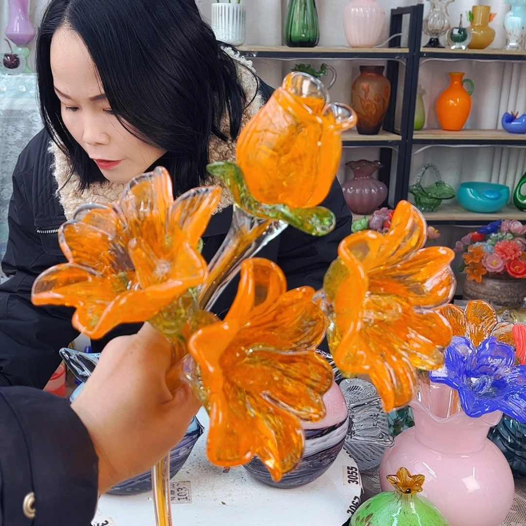 用***84朵花黑点不完美福利家悦琉璃工艺品