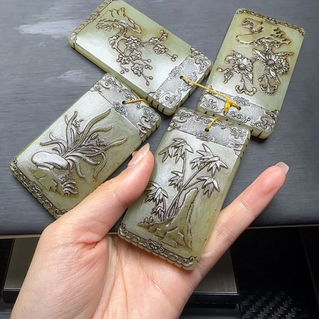 和田玉未镶嵌挂件孙*起