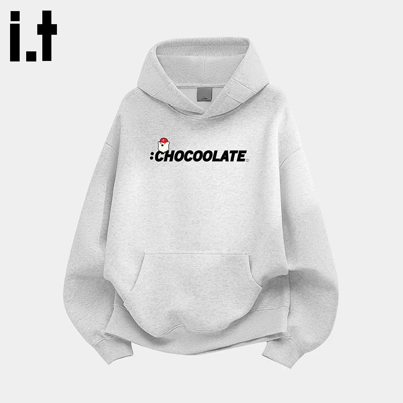 i.t:CHOCOOLATE休闲情侣卫衣男士秋冬新款舒适百搭设计感连帽外套
