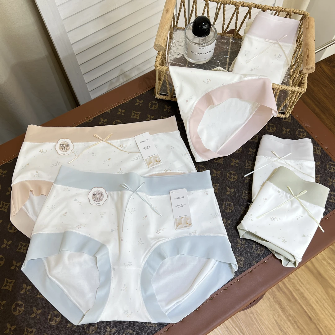 90-150斤中腰精致碎花内裤女棉莫超柔软舒适透气包臀亲肤底裤1257