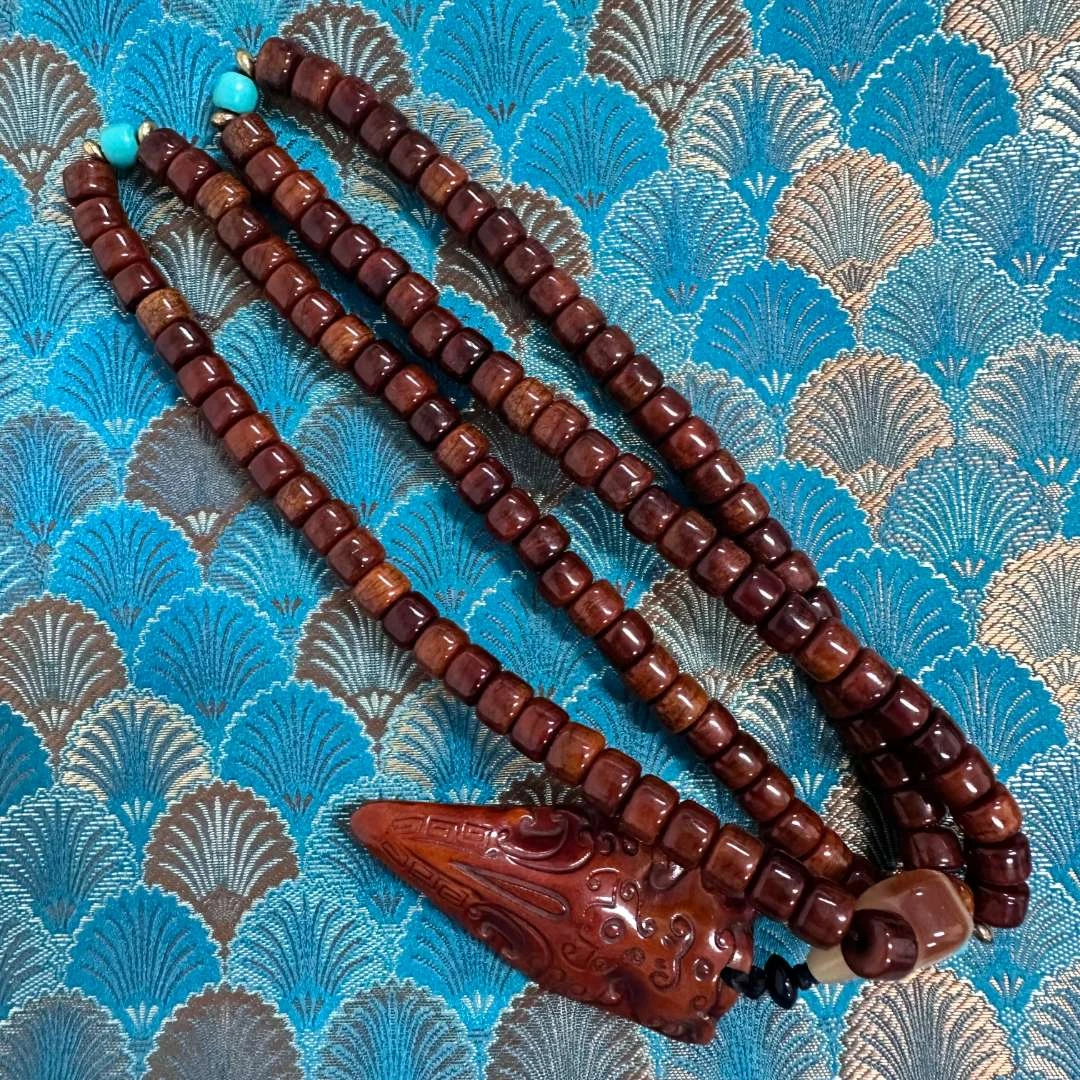 【器物炎灵 】骨带牌子长串手串