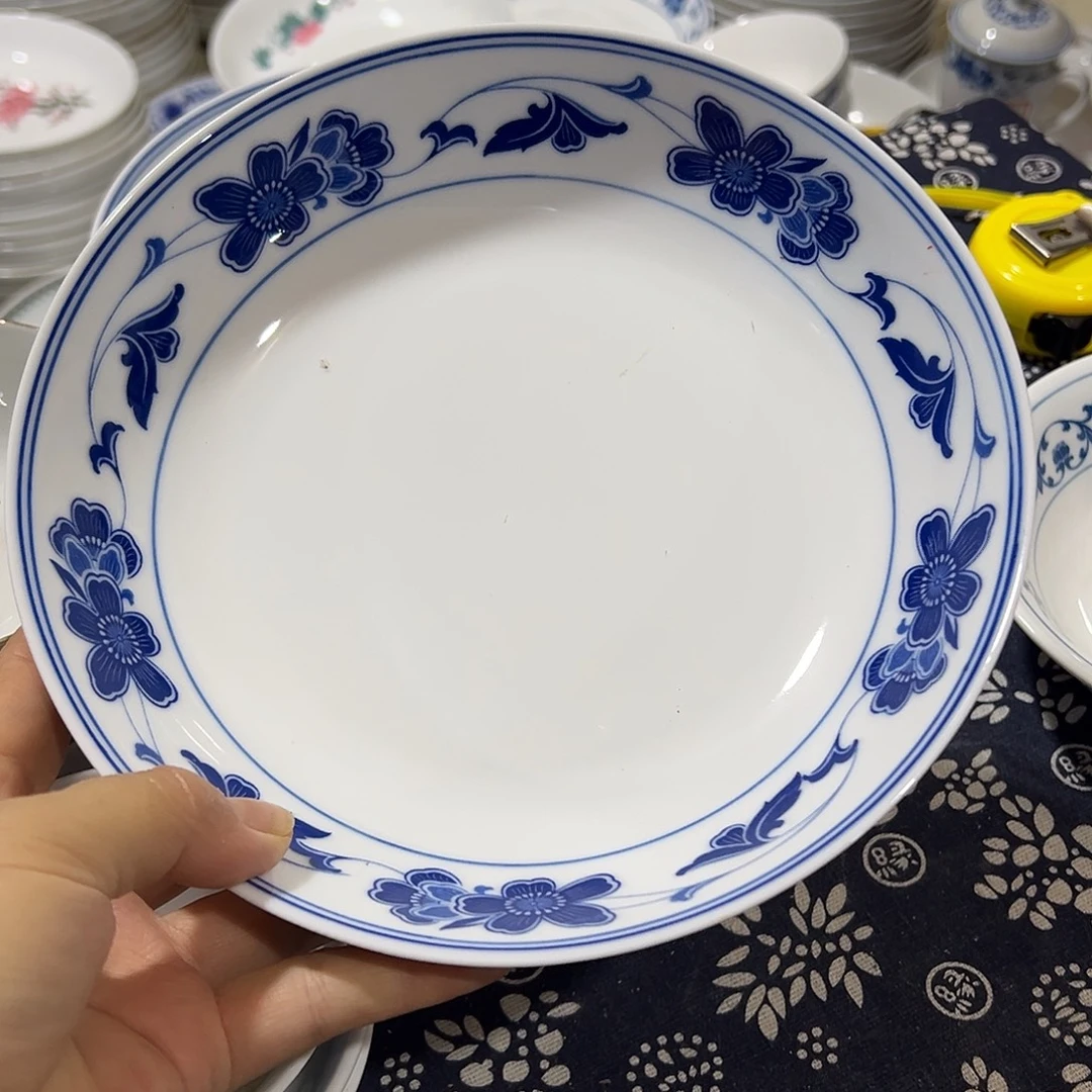 釉下高温碗盘碟20厘米深