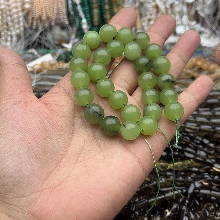 玛瑙/玉髓未镶嵌珠宝半成品一条12mm葡萄石