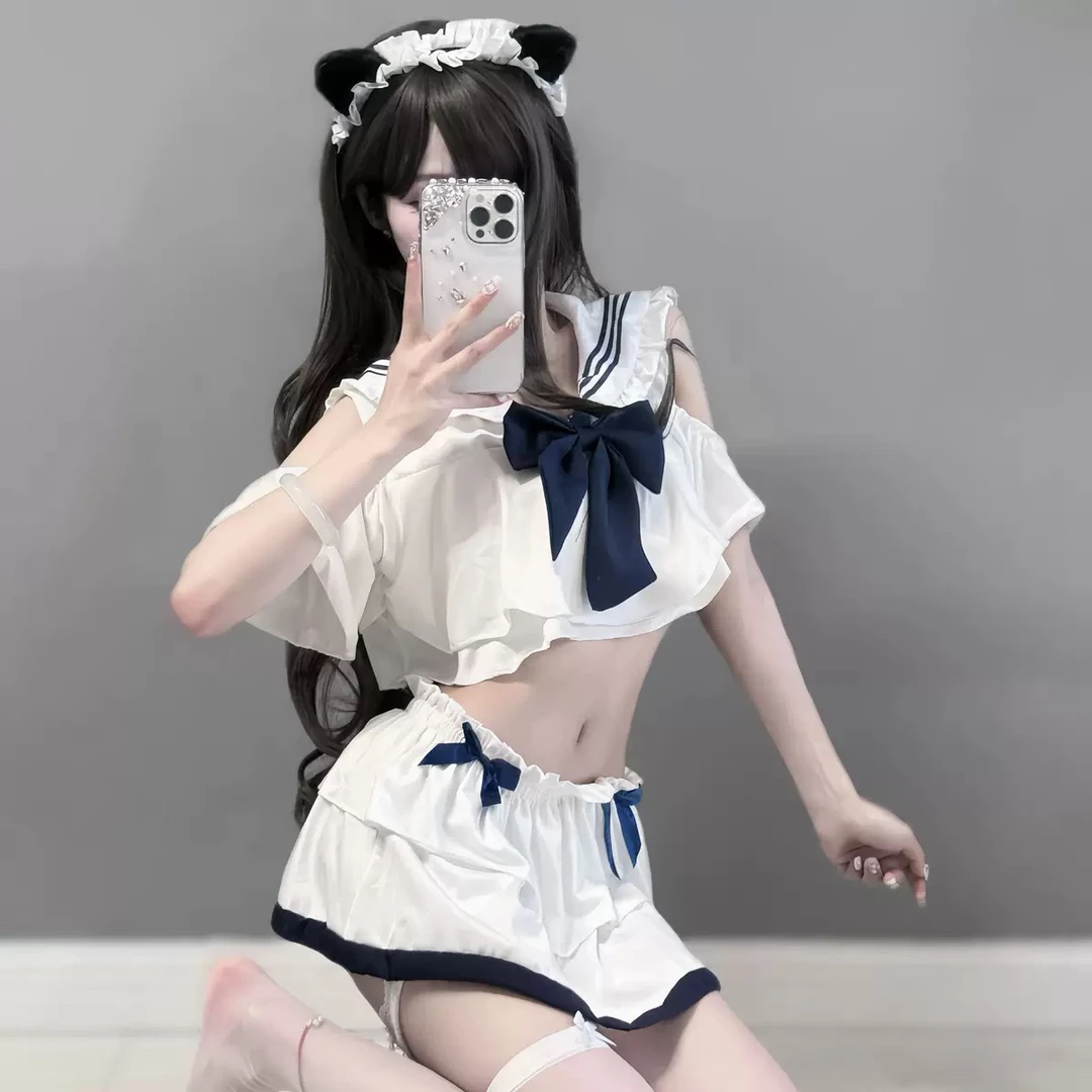 【丢丢Diu了】夏日沙滩海军领学院风甜美套装