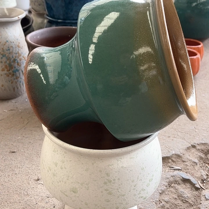 紫砂花盆高20口17………