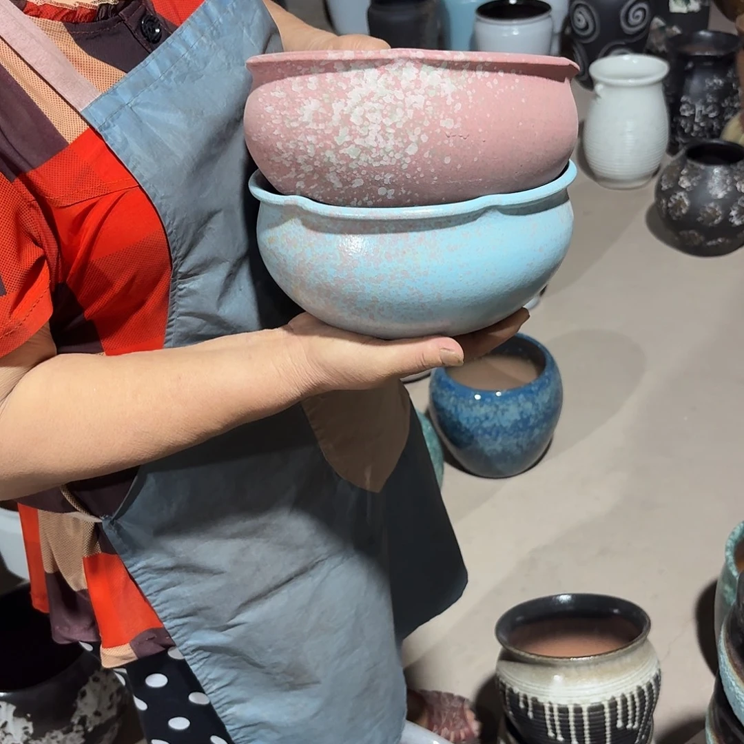 紫砂花盆口20高10