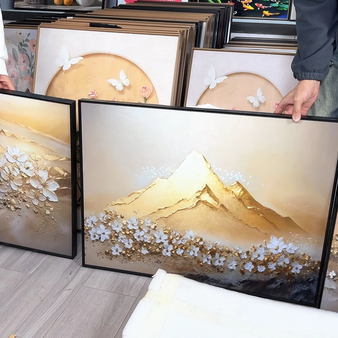 简约款日照金山三联画