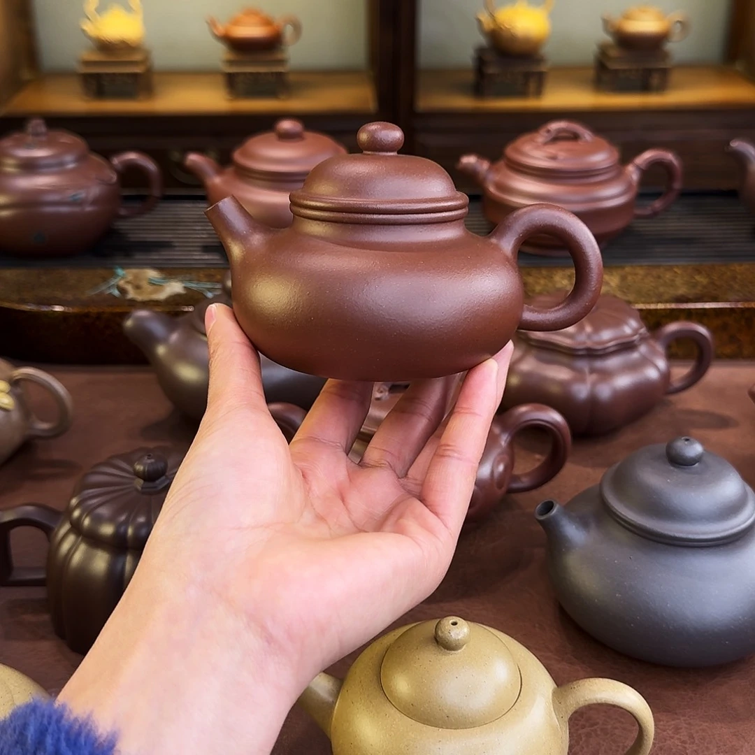 紫砂茶壶一**粒容天壶，底槽清