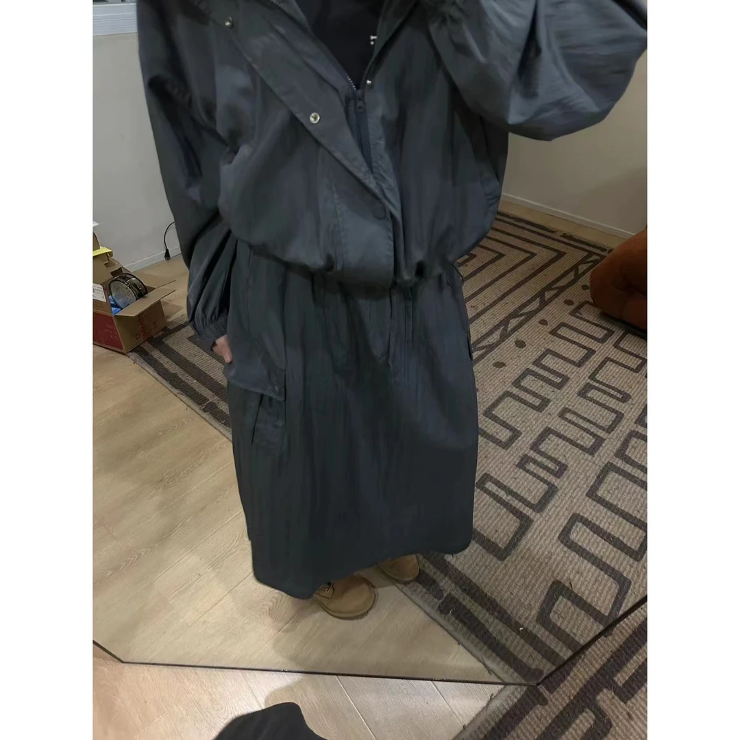 晶咕【流浪地球-半裙】复古工装自然肌理感防晒半身裙夏季宽松休闲